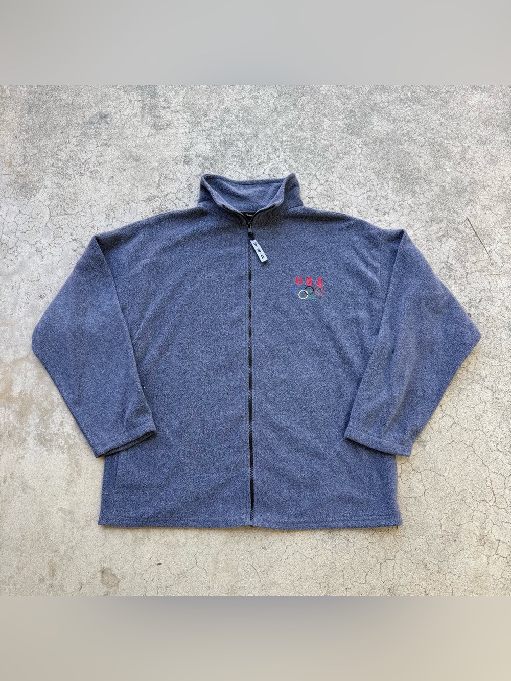 Vintage 90’s USA Olympics Full Zip Sweater Grey